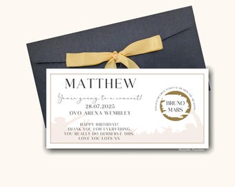Personalised Concert Ticket Scratch Card | Surprise Gig Reveal Gift