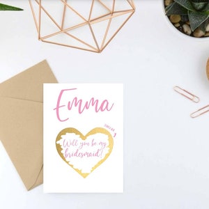 Personnalisé Serez-vous ma demoiselle d’honneur Scratch Off Proposition Carte | Demoiselle d’honneur Rayer la carte | Mariage serez-vous ma carte de demande en mariage