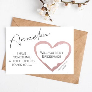 Carte de proposition personnalisée Serez-vous ma demoiselle d’honneur à gratter | Carte de demoiselle d’honneur | Mariage serez-vous ma carte de demande en mariage | Carte de mariée