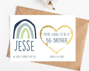 You're Going To Be A Big Sister or Brother Scratch Card | Pregnancy Reveal Announcement Card | Baby Reveal