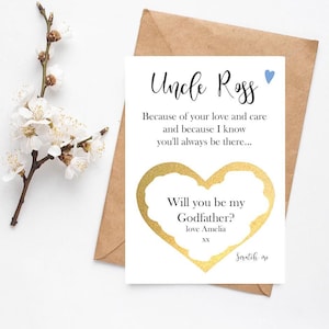 Serás mi tarjeta de padrino / Tarjeta de propuesta de padrinos / Tarjeta de rascar personalizada / Tarjeta de padrino