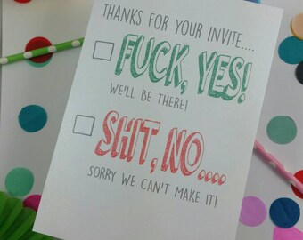 Funny Rsvp Card Etsy