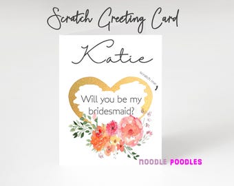 Will You Be My Bridesmaid Maid Of Honour Proposal Card, Reveal Scratch off