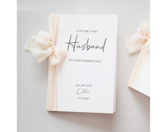 To My Husband On Our Wedding Day | Letter To My Groom Card | Personalised On our Wedding Day Card | Future Groom Card | Card For My Husband