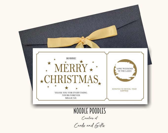 Scratch To Reveal Card | Custom Made Personalised For Surprise Concert Holiday Festival Cinema Treat
