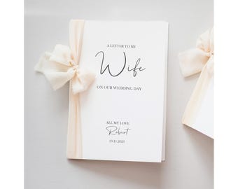 To My Wife On Our Wedding Day | Letter To My Bride Card | Personalised On Our Wedding Day Card | Future Wife Card | Card For My Bride