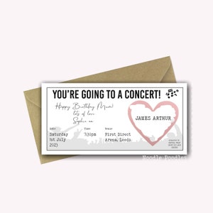 Personalised Surprise Birthday Card Personalised Surprise Concert Tickets Surprise Reveal For Concert Scratch Off Surprise Gig image 2