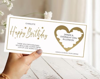 Personalised Birthday Scratch Card Surprise Gift | Birthday | Special Surprise | Anniversary Gift | Valentines Voucher
