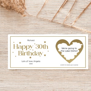 Cadeau surprise carte d'anniversaire personnalisée à gratter | Bon d'anniversaire | Surprise spéciale | Imprimés pour tous les âges
