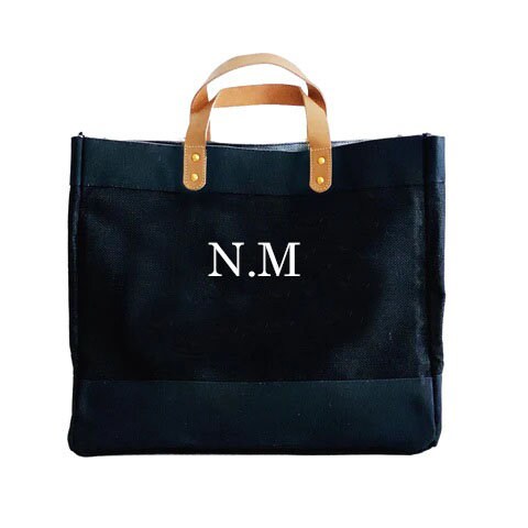 Personalised Luxury Jute Bag Bridesmaids Tote Custom Bags Gift or Her Bespoke Shopper Luxury Black Leather Handled Tote Bag Etsy Canada