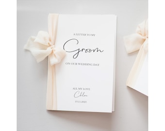 To My Groom On Our Wedding Day | Letter To My Groom Card | Personalised On our Wedding Day Card | Future Husband Card | Card For My Husband