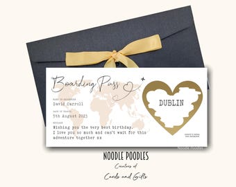 Personalised Scratch Reveal Boarding Pass | Scratch Off Surprise Boarding Card | Boarding Pass | Surprise Holiday Reveal | Destination Card