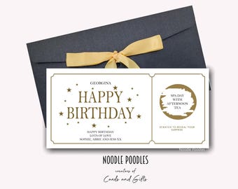 Birthday Scratch Card | Personalised Reveal Gift | Personalised Birthday Scratch Card | Luxury Scratch To Reveal Ticket | Happy Birthday