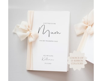 To My Mum On My Wedding Day | Letter To My Mum Card | Personalised On My Wedding Day Card | Mother Of The Bride Card | Card For My Mum