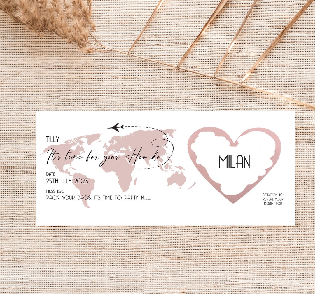 Personalised Hen Do Surprise Scratch Card | Bride to Be | Hen Do ...