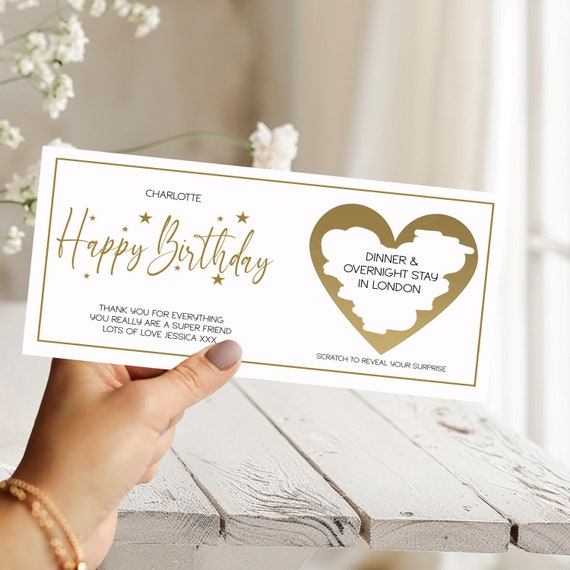 thumbnail image 2 of 6 Pieces Golden Ticket Surprise Scratch-off Cards With Envelopes, Scratch & Reveal Surprise Ticket For Birthday, Gifts For Girlfriends,Wives,Valentine's Day Cards, Birthday Card Concert Wedding Invita 2 of 9