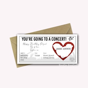 Personalised Surprise Birthday Card Personalised Surprise Concert Tickets Surprise Reveal For Concert Scratch Off Surprise Gig image 4