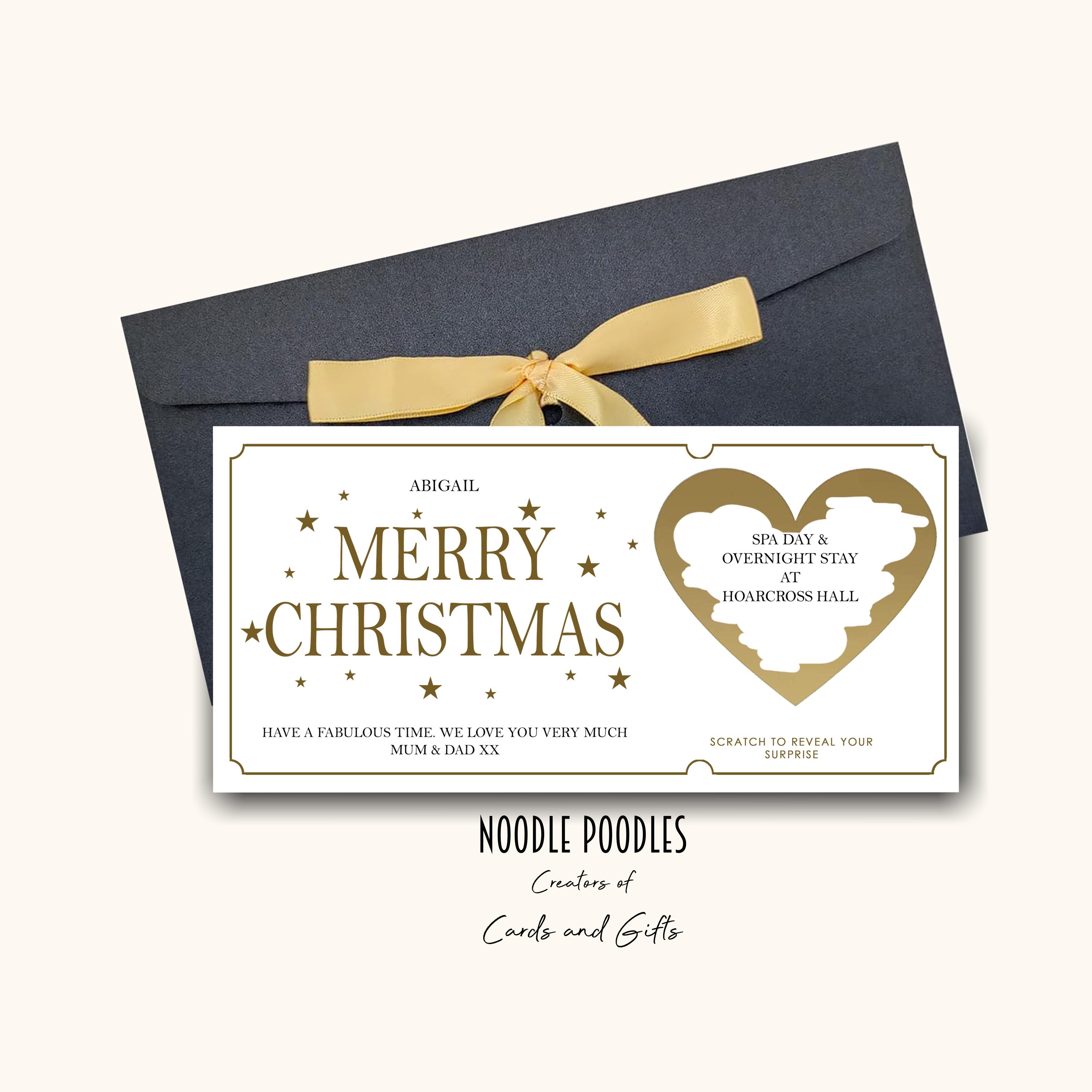 Scratch To Reveal Card | Custom Made Scratch Off Personalised Card For Surprise Christmas Gift Concert Holiday Festival Cinema Treat