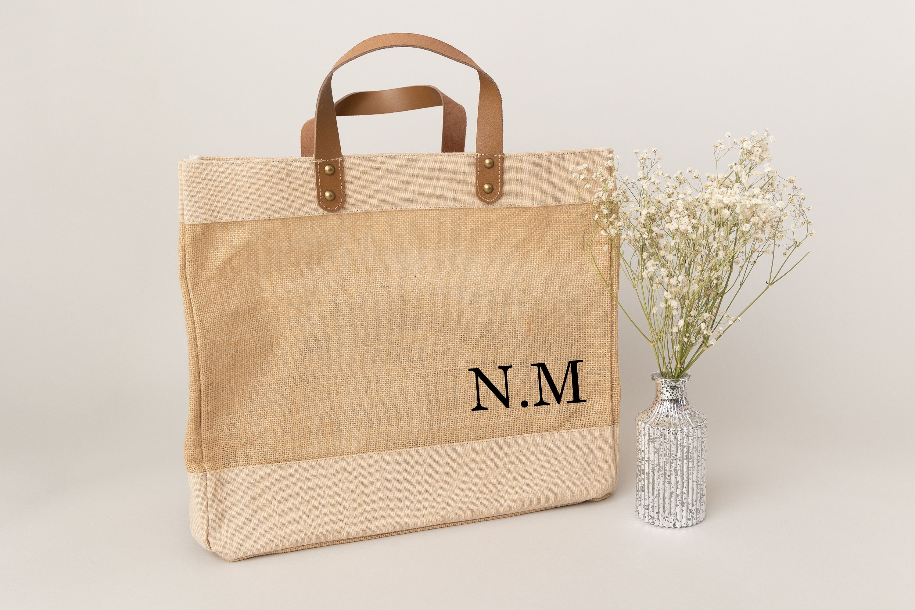 Personalised Luxury Jute Bag Bridesmaids Tote Custom Bags Etsy