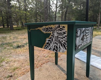 VENDIDO - Miniatura de selva botánica en blanco y negro