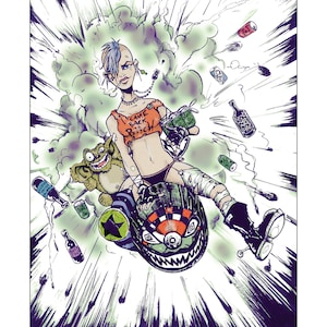 TANK GIRL- Comic Kunst - Grunge - 90er Jahre - Punk - eoin meehan art - Deadline - L7- Kam zurück zur Zicke - Punk Girl - Riot Girl