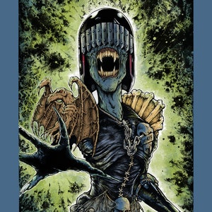 JUDGE DEATH print -2000AD-judge dredd-Anthrax-death-metal-comic art- dark art- horror-art-eoin meehan-original art- comic art -comic book
