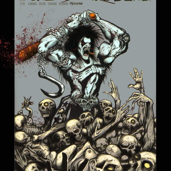 LOBO - simon bisely tribute - lobo vs the walking dead- comic cover variant- art print-fan art - lobo dc - horror the walking dead comic art