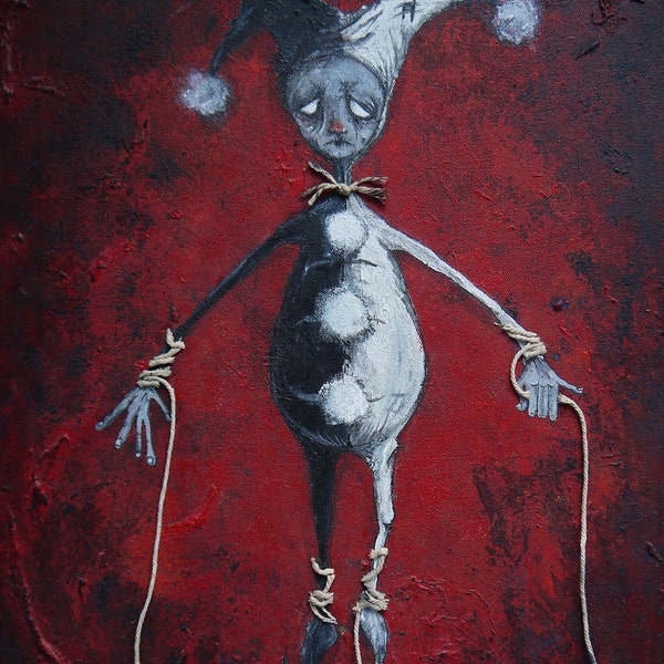 Nobodys Marionette - Kunstdruck - makaber - Lowbrow - surreal - Pop-Art - Surrealismus - dunkle Kunst - Eoin Meehan Kunst - bizarr - gruselig-Horror