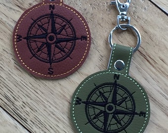 DIY-DIGITAL Fil - Kompasssymbol - Tryckknapp / Nyckelbricka ITH Maskinbroderidesignfil