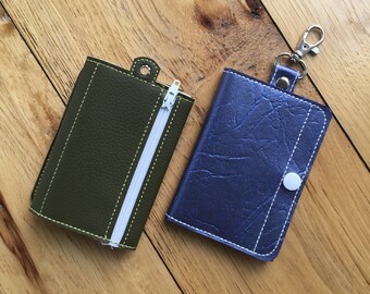 DIY-DIGITAL File - Blank/Plain Tri-fold style with ZIPPER pocket Wallet Snap tab / Eyelet / Key fob  ith Machine Embroidery Design File