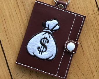 DIY-DIGITAL FIL - Pengapåse (kontur/applikation) - Presentkortshållare / Plånbok / Tryckknappsflik / Nyckelring ITH Maskinbroderidesignfil