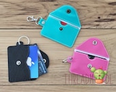 DIY-DIGITAL FILE - 5 x 7 hoop -Snap front flap wallet single pocket, keychain, Card holder, Gift card Snap tab Eyelet-ith Machine Embroidery