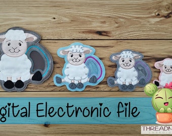 DIY-DIGITAL FILE - 4x4 - 5x5 - 6x10 - 8x10 hoops - Lamb Applique Treat holder Egg holder Candy bag -  ith Machine Embroidery - Design310