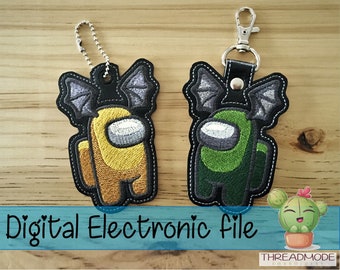 DIY-DIGITAL FILE - 4x4 and 5x5 hoop - Video Game Character Bat Hat- Snap Tab / Eyelet - ith Machine Embroidery - Design287