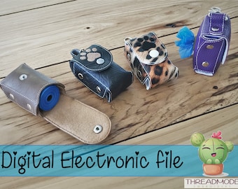 DIY-DIGITAL FILE -  6 x 10 hoop - Poop Bag roll holder - with Paw Outline or Filled, In the hoop Machine Embroidery design- Make it yourself