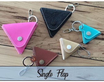 DIY-DIGITAL FILE - 4x4  to  8x10 hoop -- Vinyl --- S I N G L E  Flap -- Triangle Coin Pouch  / ith Machine Embroidery Design File