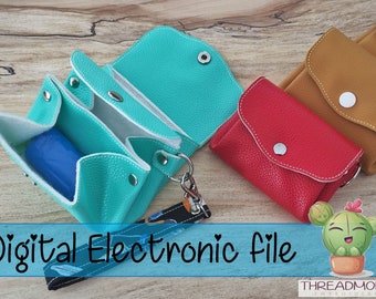 DIY-DIGITAL FILE - 6x 10 - 8x10 - 9x14 hoops - Accordion Purse Pouch Wallet - diy wallet ith Machine Embroidery - Design306