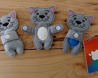 ARQUIVO DIY-DIGITAL - Gatinho gato com doce de mão ou porta-cartão de presente que pode ser abraçado - aro 5x7 - com arquivo de design de bordado à máquina