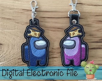 DIY-DIGITAL FILE - 4x4 and 5x5 hoop - Video Game Character Cheese Hat- Snap Tab / Eyelet - ith Machine Embroidery - Design286