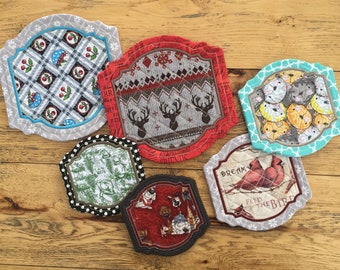 DIY-DIGITAL FILE - Frame Style Coasters, design set, In the hoop design, applique with stipple  - ith  machine  embroidery design