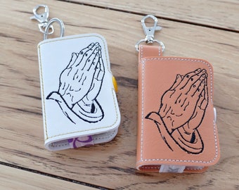 ARQUIVO DIY-DIGITAL - Capa de caixa Tic Tac com mãos em oração - aro 5x7 - guia de encaixe / chaveiro com arquivo de design de bordado de máquina
