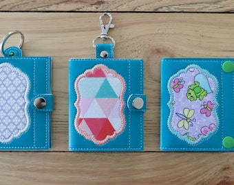 DIY-DIGITAL FILE - Wallet with Frame Style Applique  - Gift card holder - 5x7 hoop - Snap tab / Key fob ith Machine Embroidery Design File