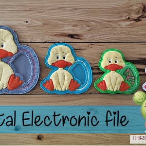 DIY-DIGITAL FILE - 4x4 - 5x5 - 6x10 - 8x10 hoops - Duck Applique Treat holder Egg holder Candy bag -  ith Machine Embroidery - Design312