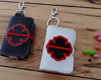 DIY-DIGITAL FILE - Tic Tac box Cover Fireman Back the red Maltese cross - 5x7 hoop - Snap tab / Key fob  ith Machine Embroidery Design File