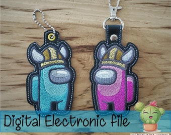 DIY-DIGITAL FILE - 4x4 and 5x5 hoop - Video Game Character Viking Hat- Snap Tab / Eyelet - ith Machine Embroidery - Design289