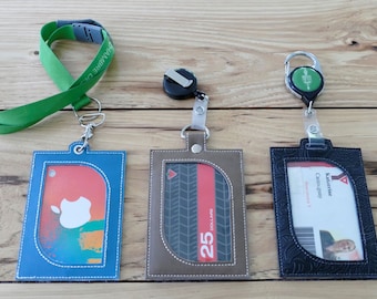 DIY-DIGITAL FILE - I D Badge Holder, Luggage Tag, Card holder 5x7 hoop- Snap tab / Eyelet / Slot - in the hoop  Machine Embroidery Design