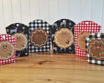 DIY-DIGITAL FILE - Hoops 5x7 - 6x10 - 8x10 - Round Ginger Cookie Treat Bag - open center Snap closure-Lined version /ith Machine Embroidery