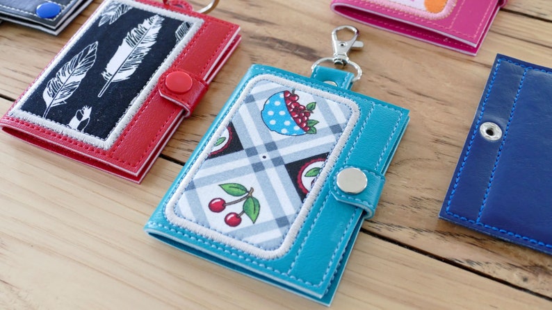 DIY-DIGITAL FILE Wallet Rectangle Applique square & rounded corners Gift card holder-5x7 hoop-Snap tab / ith Machine Embroidery Files image 5