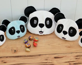 DIY-DIGITAL FILE - Panda Face Treat Sac- snap top closure - 5x7-6x10-8x10 hoops - ith Machine Embroidery Design File