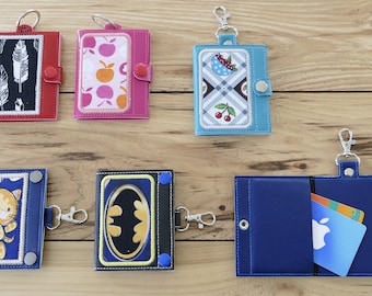 DIY-DIGITAL FILE - Wallet Rectangle Applique square & rounded corners -Gift card holder-5x7 hoop-Snap tab / ith  Machine Embroidery Files